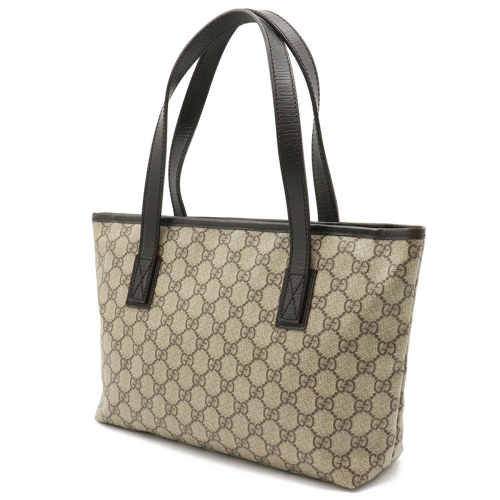 Gucci GG Plus Supreme Tote Bag Shoulder Beige Cream Dark Brown - Picture 2 of 8